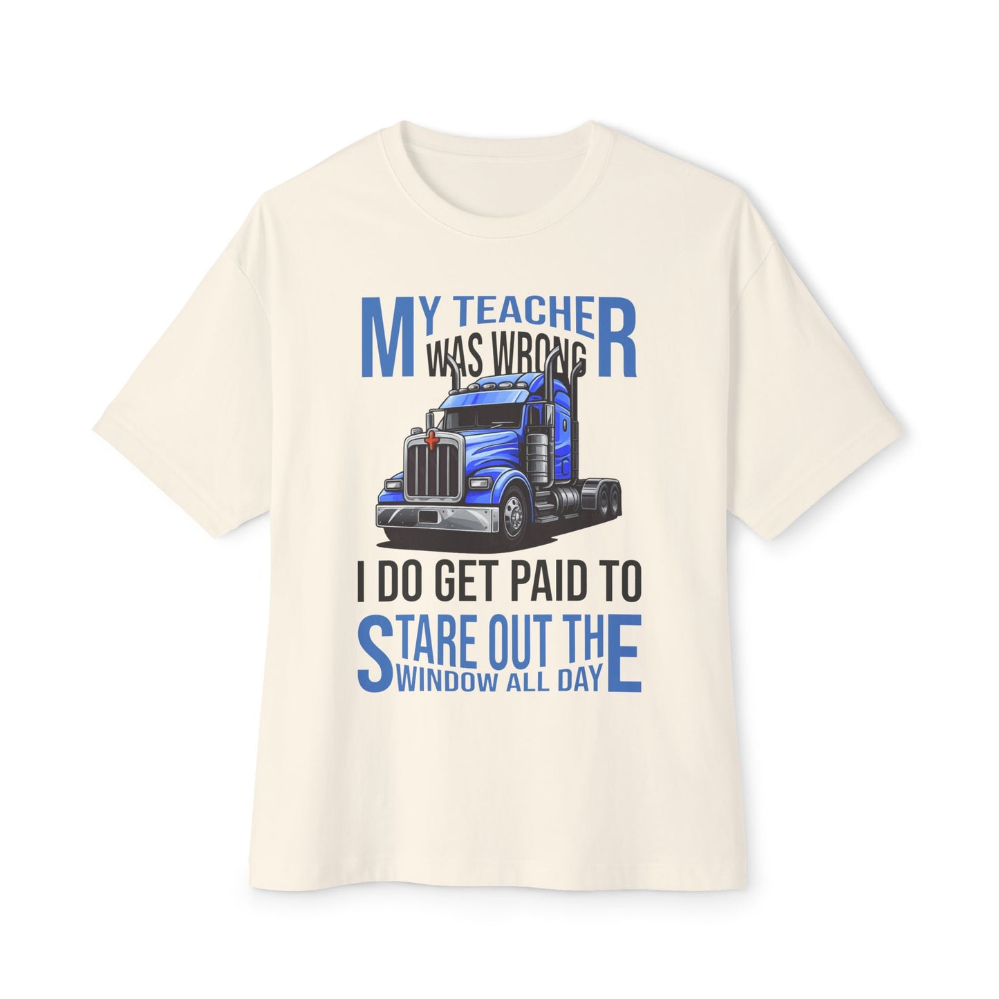 😎 Paid to Stare Out the Window – Trucker Humor Tee White